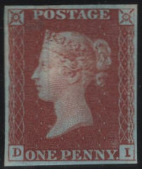 142773 1841 1D IMPERF PLATE ELEVEN ON DICKINSON SILK THREAD PAPER (SG16) SUPERB UNUSED.