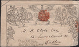 142776 1840 MISFOLDED 1D MULREADY ENVELOPE WAKEFIELD TO DUBLIN.