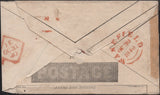 142776 1840 MISFOLDED 1D MULREADY ENVELOPE WAKEFIELD TO DUBLIN.