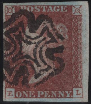142782 1841 1D RED PL. ELEVEN (SG7) SUPERB MANCHESTER 'FISHTAIL' MALTESE CROSS (SPEC A2uf).