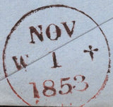 142784 1853 MAIL USED IN EDINBURGH 1D PL. 162 (SG8)(PB).