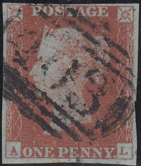142786 1844 1D PL.50 (SG8)(AL) FINE USED, MISSING IMPRIMATUR LETTERING.