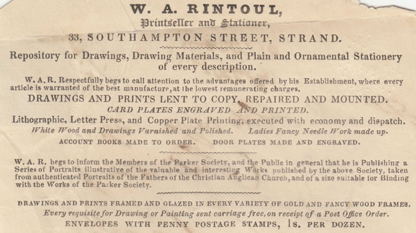 142787 1845 ADVERTISING ENVELOPE RINGWOOD, HANTS TO POOLE 'Ringwood/Penny Post' HANDSTAMP (HA1122).