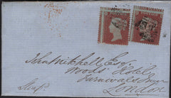 142794 1854 ENTIRE NORWICH TO LONDON DIE 1 1D (SG17) X 2 MISPLACED SHEET FEED.