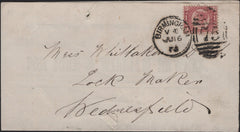 142795 1875 MAIL BIRMINGHAM TO WEDNESFIELD, PRINTED CONTENTS ½d BANTAM PL.10 (SG48).