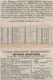 142796 1859 FINE PRINTED 'SUN FIRE OFFICE' WRAPPER USED LOCALLY IN LONDON 1D (SG40)(EL).