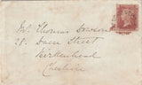 142806 1873 MAIL FROM BALMORAL CASTLE, ENVELOPE AND LETTER BOTH WITH EMBOSSED CREST TO CHESHIRE 1D PL.168 (SG43) CALEDONIAN T.P.O. CANCELLATION.