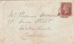 142806 1873 MAIL FROM BALMORAL CASTLE, ENVELOPE AND LETTER BOTH WITH EMBOSSED CREST TO CHESHIRE 1D PL.168 (SG43) CALEDONIAN T.P.O. CANCELLATION.
