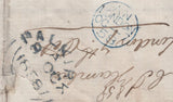 142808 1858 MAIL LONDON TO GRANGEMOUTH, STIRLINGSHIRE 1D (SG40), 'C.R.' CALEDONIAN RAILWAY HANDSTAMP.