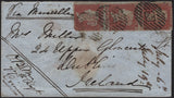 142819 1855 MAIL CRIMEAN WAR TO DUBLIN WITH DIE1 1D (SG17) X 3.