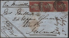 142819 1855 MAIL CRIMEAN WAR TO DUBLIN WITH DIE1 1D (SG17) X 3.