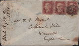 142820 1856 MAIL CRIMEAN WAR TO WORCESTER DIE 2 1D PL.26 (SG29) X 3.