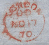 142827 1870 MAIL LIVERPOOL TO AREQUIPA, PERU WITH 1S GREEN (SG115) AND 6D MAUVE (SG109).