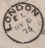 142830 1875 UNUSUAL STYLED MOURNING ENVELOPE BRACKNELL, BERKS TO HALIFAX, CANADA 3D ROSE (SG143).