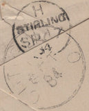 142835 1884 MAIL  DOUNE, PERTHSHIRE TO CUTIGLIANO, ITALY 2½D LILAC (SG190) .