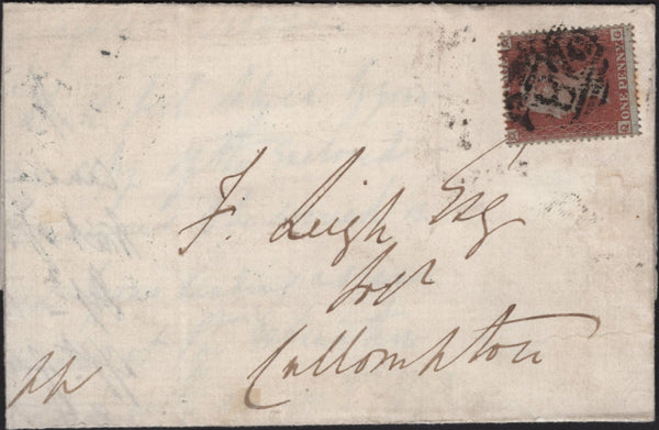142840 1850 1D ARCHER PL.100 (SG16b)(QG)  EXPERIMENTAL PERFORATION ON COVER EXETER, DEVON TO CULLOMPTON