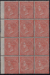 142878 1862 4d PALE-RED (SG80) UNUSED BLOCK OF TWELVE.