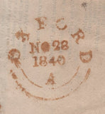 142883 1840 'THE  GARDENER'S CHRONICLE' FIRST EDITION PRINTED WRAPPER LONDON TO 'BOTANIC GARDENS, OCFORD' 1d BLACK PL.1a (SG2)(tk).