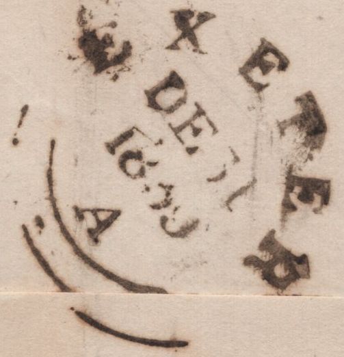 142898 1840 UNIFORM FOURPENNY POST EXETER TO LONDON.