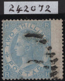 142905 1867 2s MILKY-BLUE (SG120b)  GOOD USED.