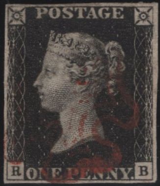 142928 1840 1d BLACK PL.6 (SG2)(RB) FINE TO VERY FINE USED.