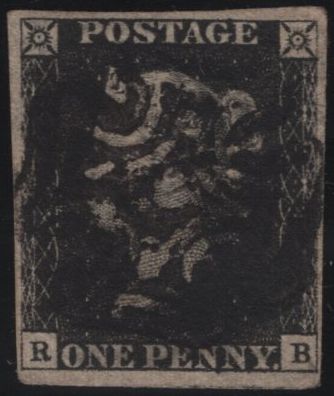 142930 1840 1D BLACK PL.4 (SG2)(RB) GOOD USED.