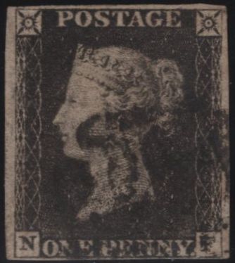142945 1840 1d BLACK PL.1B (SG2)(NF CONSTANT VARIETY 'N RETOUCHED')(SPEC AS5e).