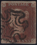 142951 1840-1841 MATCHED PAIR 1D BLACK PL.8 (SG2) AND 1D RED (SG7) LETTERED AC.