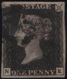 142955 1840-1841 MATCHED TRIO 1D BLACK PL.8 STATE 1 (SG2) (SPEC AS49) AND 1D REDS (SG7) X2 STATES 1 (SPEC AS 51) AND STATE 2 (SPEC AS55) LETTERED NE.