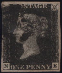 142955 1840-1841 MATCHED TRIO 1D BLACK PL.8 STATE 1 (SG2) (SPEC AS49) AND 1D REDS (SG7) X2 STATES 1 (SPEC AS 51) AND STATE 2 (SPEC AS55) LETTERED NE.