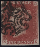 142955 1840-1841 MATCHED TRIO 1D BLACK PL.8 STATE 1 (SG2) (SPEC AS49) AND 1D REDS (SG7) X2 STATES 1 (SPEC AS 51) AND STATE 2 (SPEC AS55) LETTERED NE.