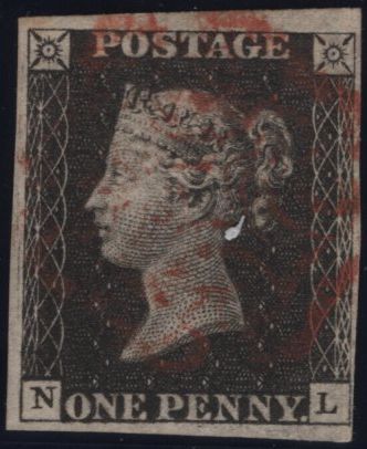142957 1840 1D GREY-BLACK PL.5 (SG3)(NL) GOOD TO FINE USED.