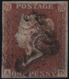 142964 1840-1841 MATCHED PAIR 1D BLACK PL.2 (SG2) AND 1D RED (SG7) LETTERED AD, BOTH 'FINE RE-ENTRY' (SPEC AS14a/AS17a).