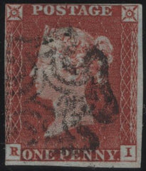 142974 1843 1D PL.33 (SG8)(RI) CONSTANT VARIETY 'P CONVERTED TO R' (SPEC BS22c) USED.