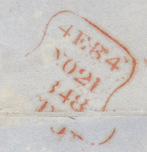 142977 1848 MAIL USED IN LONDON 1D PL.85 (SG8) 'Grays Inn' HANDSTAMP 'L514/GRAY9a'.