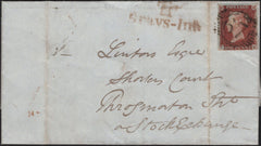 142979 1846 MAIL USED IN LONDON 1D PL.62 (SG8)(TK RE-ENTRY SPEC BS51a) FINE USED.