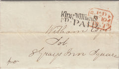 142991 1841 MAIL USED IN LONDON WITH 'King William St/1D.PAID' HANDSTAMP (L509).