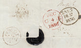 142992 1836 FREE FRANK ABUSE KINGSTON, SURREY TO SCOTLAND WITH 'T.P/Kingfton' HANDSTAMP IN BLACK.