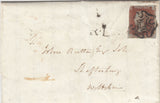 142994 1841 MAIL LONDON TO SHAFTESBURY, DORSET 1D (SG8) and 'R.L' (Ride Letter) HANDSTAMP IN BLACK (L564c).