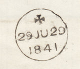 142994 1841 MAIL LONDON TO SHAFTESBURY, DORSET 1D (SG8) and 'R.L' (Ride Letter) HANDSTAMP IN BLACK (L564c).