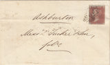 142997 1856 MAIL EXETER TO ASHBURTON, DEVON 1D (SG29) 'SOUTH-ST' RECEIVERS HANDSTAMP IN BLUE-GREEN.