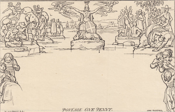 142998 1840 1D MULREADY LETTERSHEET, SUPERB UNUSED.