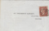 143001 1856 'EXETER AND EXMOUTH RAILWAY' PRINTED LETTER OTTERY ST MARY, DEVON TO EXETER 1D (SG29)(DJ).