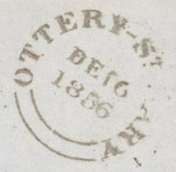143001 1856 'EXETER AND EXMOUTH RAILWAY' PRINTED LETTER OTTERY ST MARY, DEVON TO EXETER 1D (SG29)(DJ).