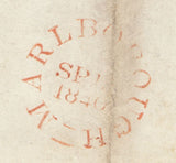143012 1840 MAIL MARLBOROUGH, WILTS TO STOCKBRIDGE, HANTS WITH MARLBOROUGH 'PAID/1' UNIFORM PENNY POST HANDSTAMP (WL451).