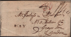 143014 1797 MAIL HAY, BRECONSHIRE TO LONDON WITH 'HAY' HANDSTAMP (W1115).