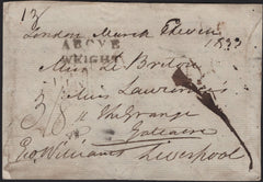 143015 1833 FREE FRANK ABUSE LONDON TO LIVERPOOL WITH 'ABOVE/WEIGHT' HANDSTAMP (L832d).