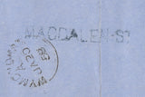 143021 1858 MAIL NORWICH TO WYMONDHAM 1D (SG40) 'MAGDALEN-ST' RECEIVER'S HANDSTAMP IN BLUE (NK324v),