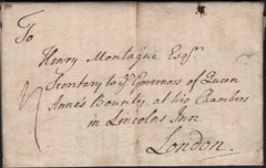 143022 1850 MAIL MONTROSE TO LONDON 1D (SG8) MANUSCRIPT 'Missent to Kings Lane'.
