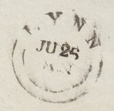 143029 1841 MAIL NORWICH TO KINGS LYNN 1D (SG8) 'KING ST/NORWICH' RECEIVER'S HANDSTAMP (NK324D).